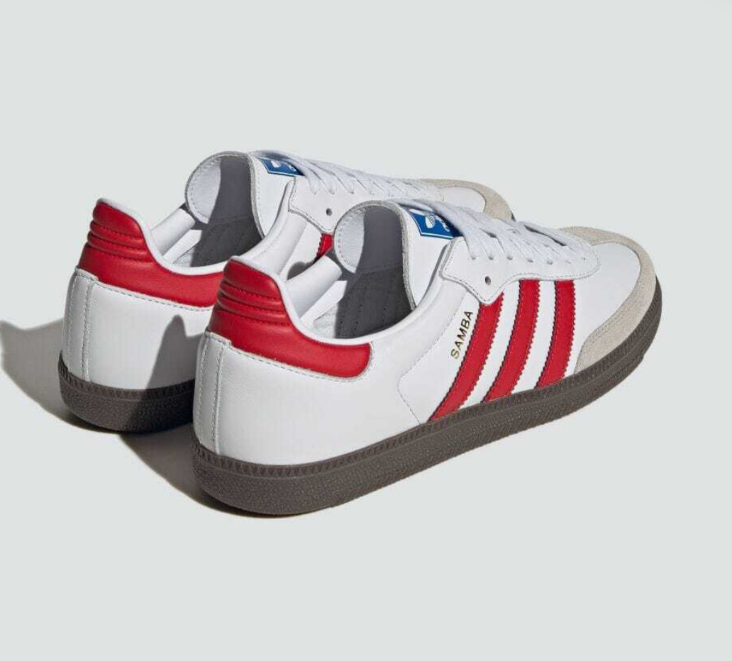 adidas samba branco vermelho
